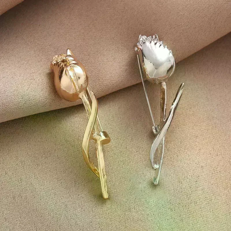 Fashion Tulip Flower Brooches For Women Men Party Suit Coat Brooch Lapel Pin Gifts Clothing Jewelry