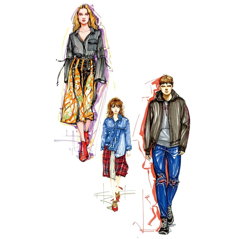 Fashion Design Hand-painted Copying Book Clothing Matching Line Draft Creative Design Sketchbook Designer-specific Practice Book