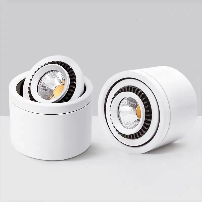 Spot Lumineux LED Rotatif à Intensité Réglable pour le Plafond, Éclairage d\'Nik, Résistant à 360 Degrés, Idéal pour la Maison, 7/10/15/24W