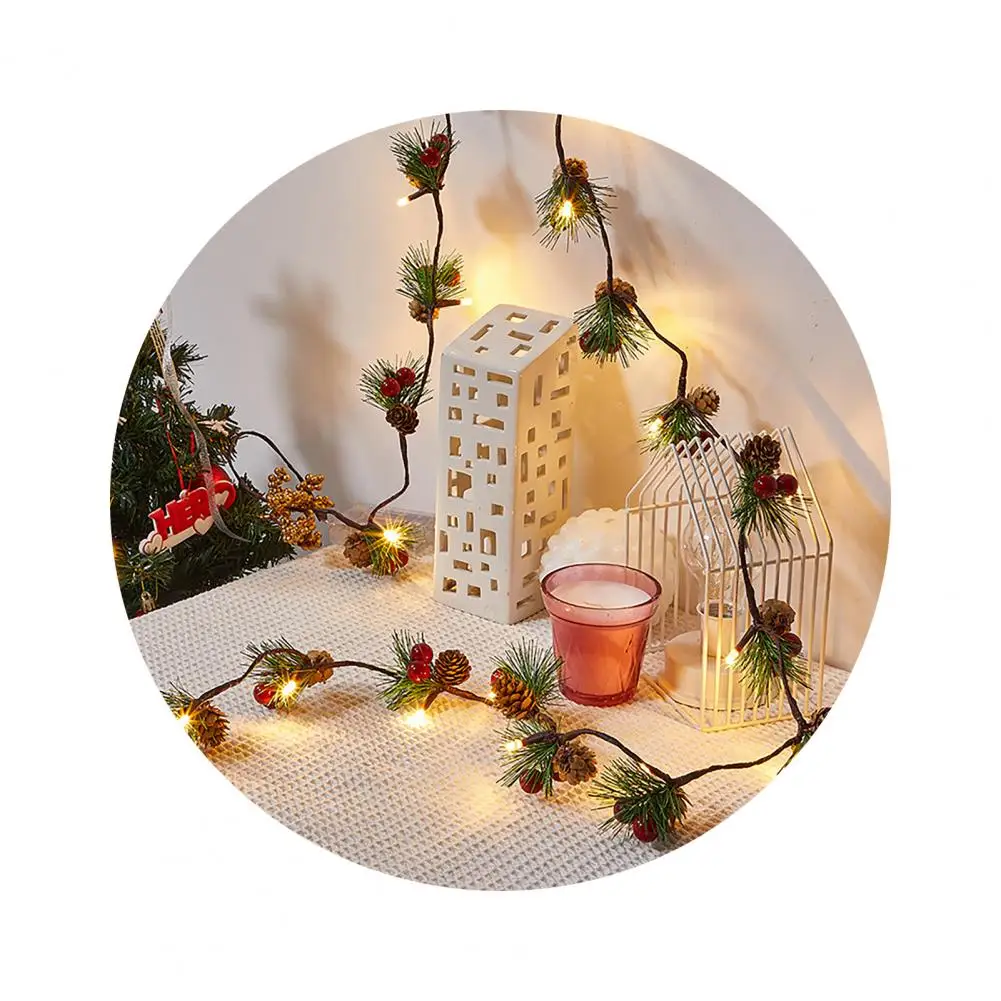 Stringa di natale luce decorativa ad alta luminosità accattivante pigna di natale filo di rame luce fata per albero di natale