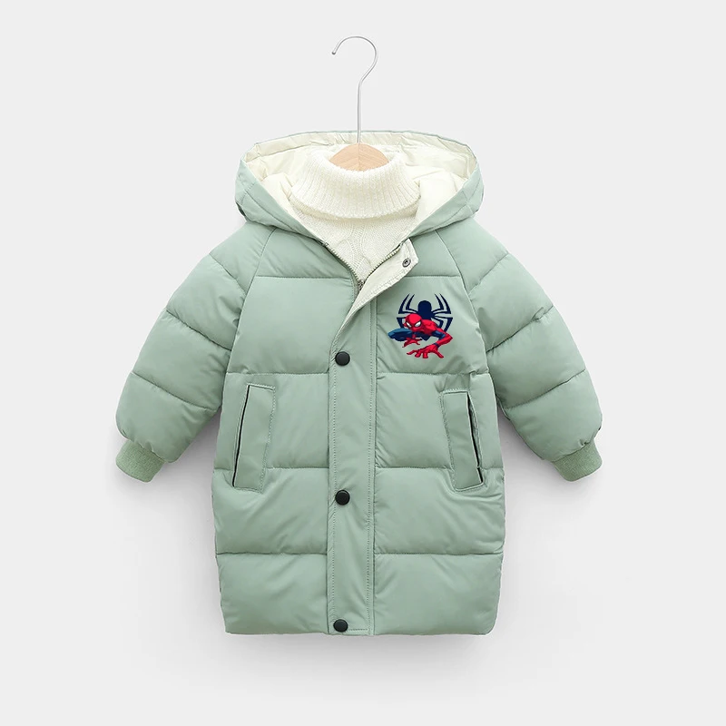 

Spiderman Kids Thick down Coat Winter Padded Warm Hooded Cotton Outerwear for Boys And Girls Children's Clothing