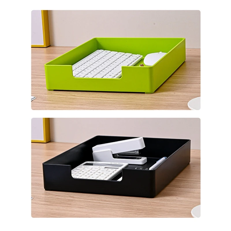 4PCS Stackable Letter Tray Paper Organizer, A4 Size Desk Organizer Tray For Letter Paper/Stationery For Office, School Durable