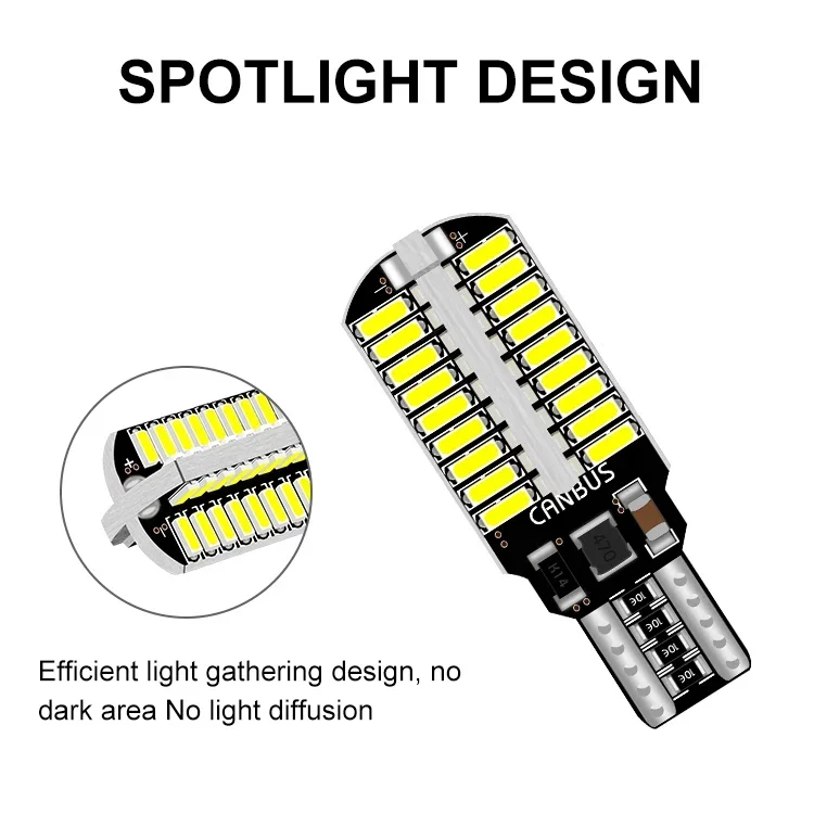 4pcs W16W T15 LED T16 Bulb Canbus Backup Reverse Led 921 912 LED Bulbs 72SMD 4014 Auto Car Interior Brake Stop Lamp Error Free