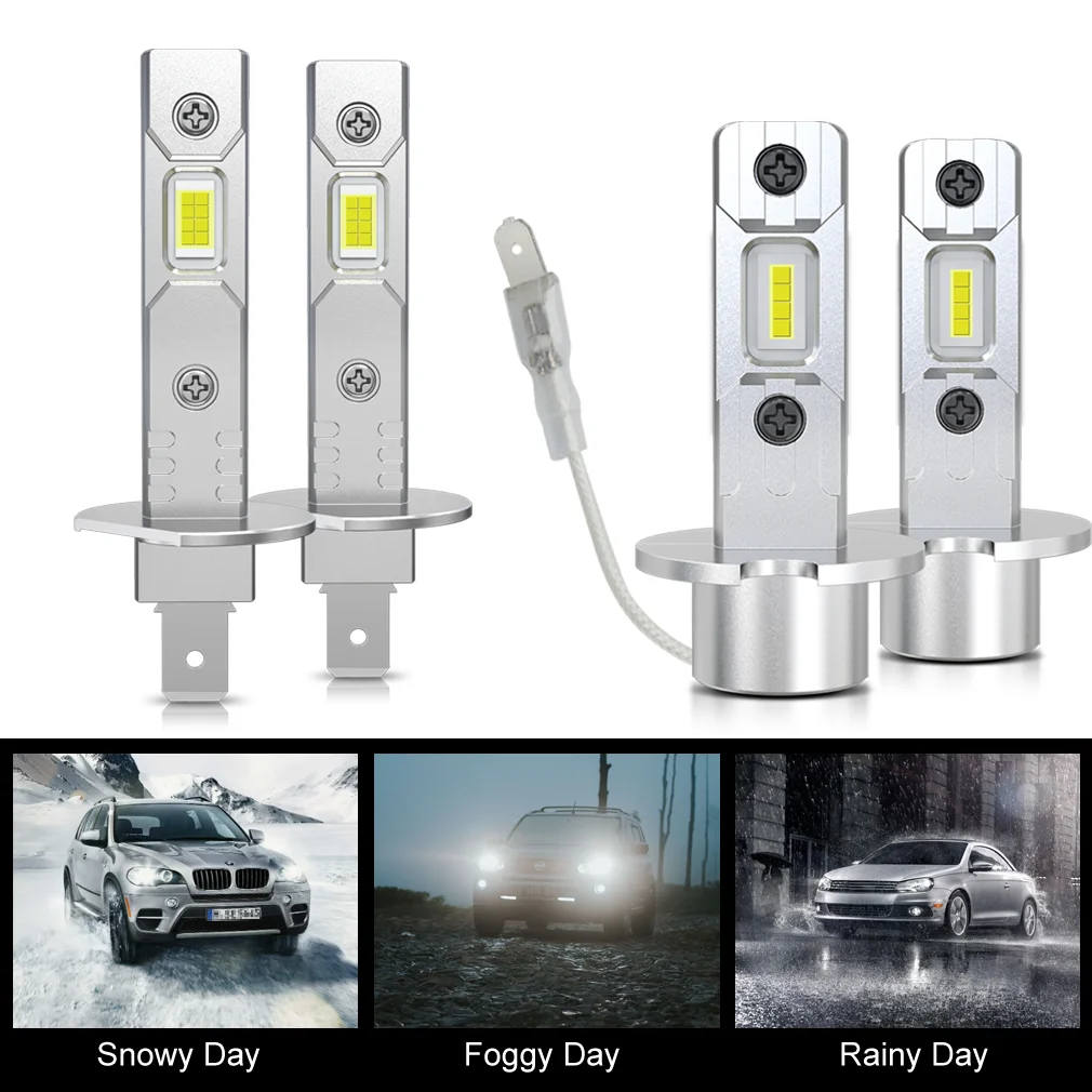 30000LM H3 Led المصباح 100 واط Mini Canbus H1 الأصفر LED لسيارة كشافات مروحة ضوء السيارات ديود الأبيض 3000 كيلو 6000 كيلو مصابيح الضباب