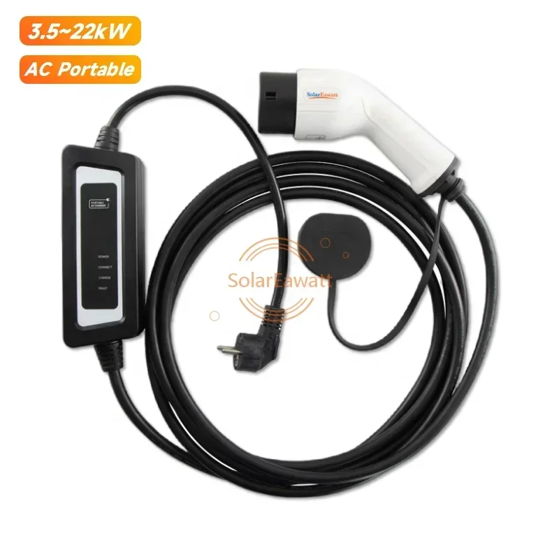 Spot Goods SolarEawatt 3.5kW 7kW 11kW 22kW Electric Vehicle On Board Charger Portable Smart AC Fast EV Charger