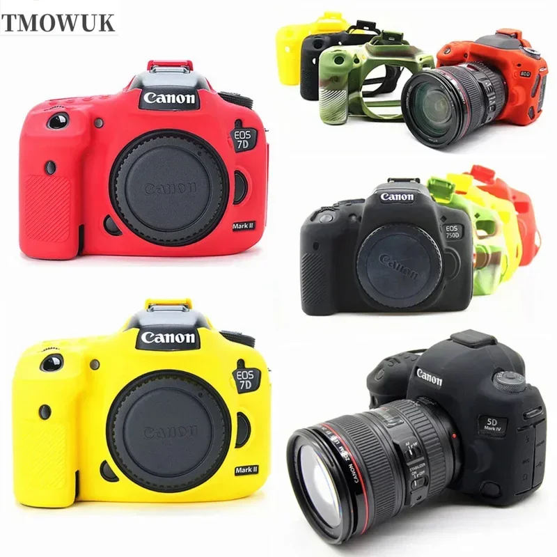 

DSLR Camera Bag For Canon EOS R 6D 7D 5D Mark II III IV 200D 70D 80D 750D 4000D 5D4 SL2 T100 T7i 7DII Silicone Case Skin Cover