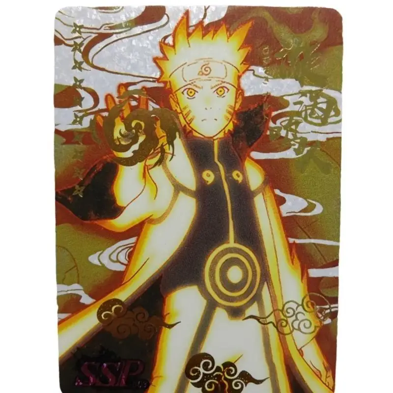 Naruto Ssp Series Uchiha Madara Uzumaki Naruto Anime Characters Bronzing Rare Collection Flash Card Cartoon Toys Christmas Gift