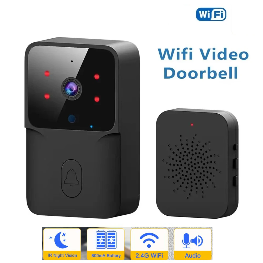 Mini WiFi Doorbell Camera Battery Two-Way Audio Smart Home Video Door Phone For Apartment Door Bell Surveillance Cam