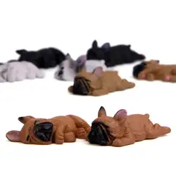Cute Sleeping Series Lying Dog French Bulldog Doll Figurine Toy Car Home Desktop Decor For Kids Toys Home Furnishing Articles
