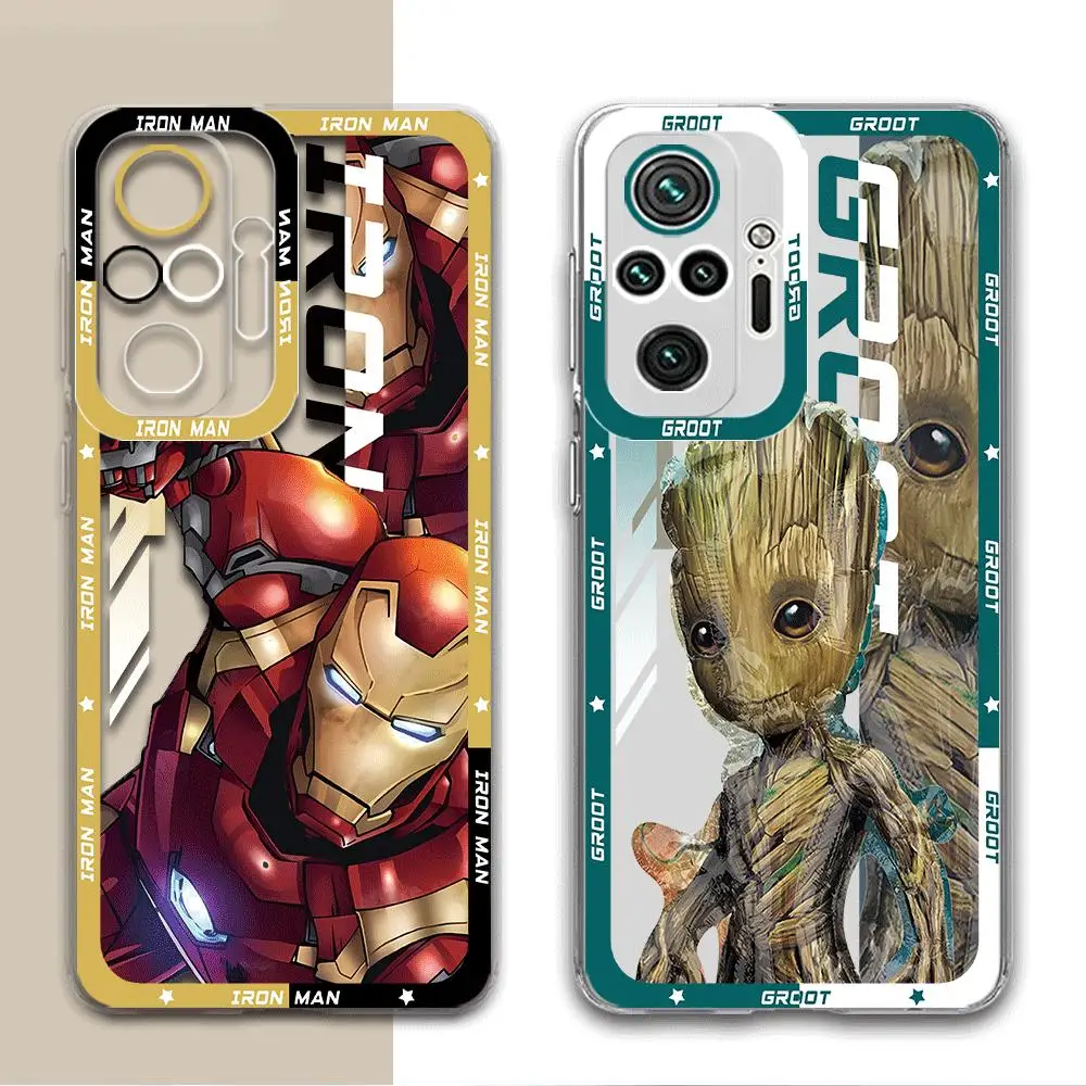 Phone Case for Xiaomi Mi Poco X3 NFC X4 X5 M3 Pro 11 Lite 11T Pro Marvel Spiderman Iron Man Bumper