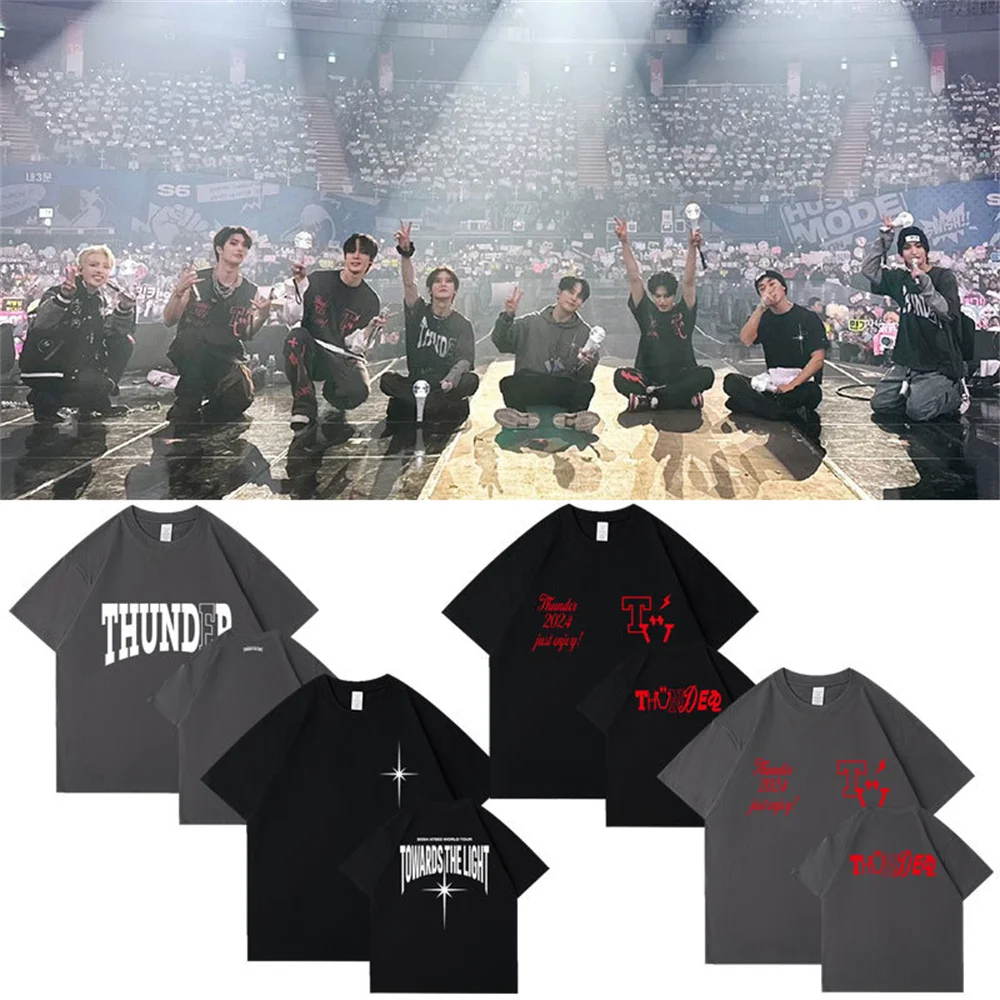 ATEEZ 2024 World Tour T-shirt Loose Cotton Printing O-Neck Pullover Short Sleeve Fans Concert Support Clothes Kpop Gifts