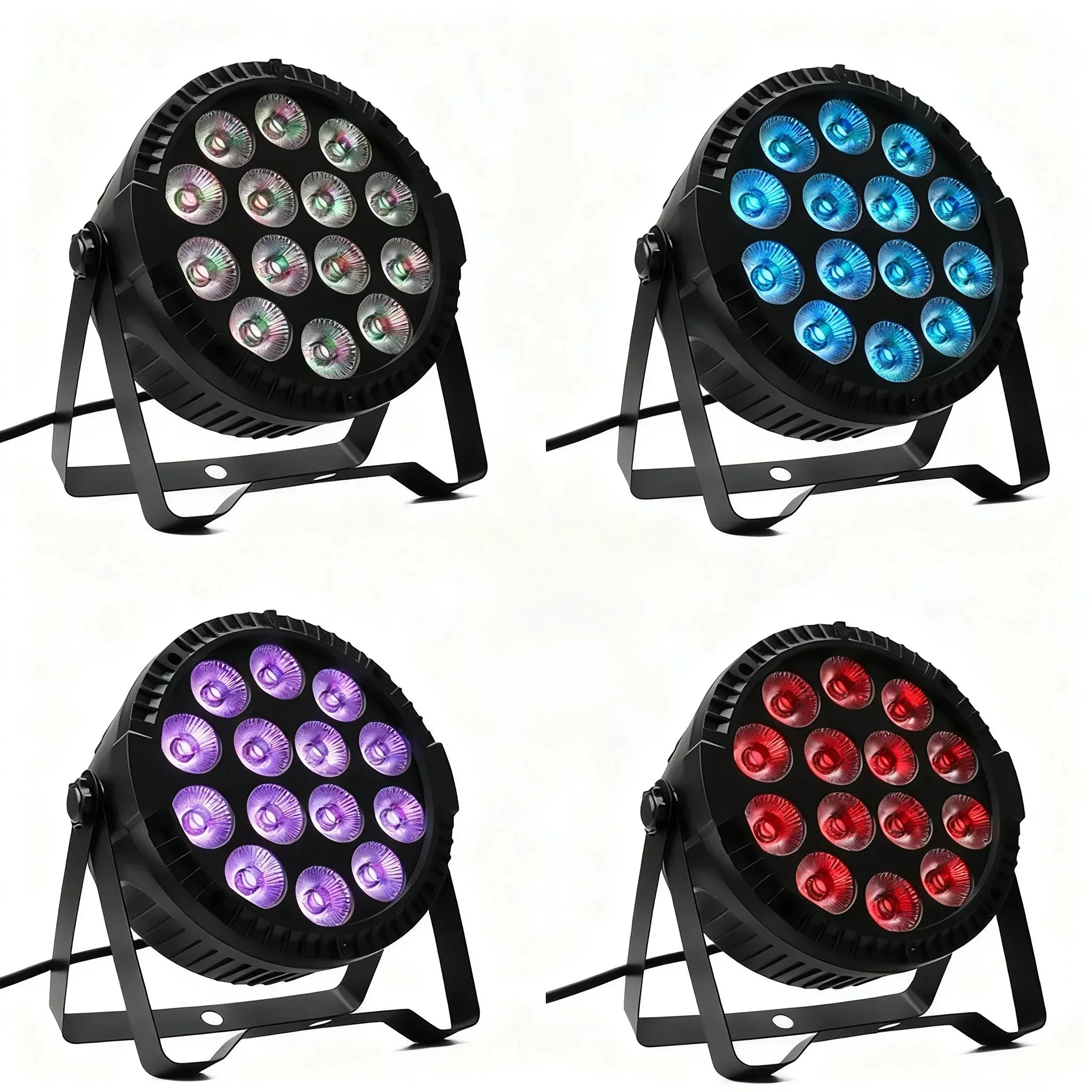 

4 шт. 80 Вт Par Light 4в1 RGBW 14 светодиодный сценический эффект DMX512 плоская лампа с дистанционным управлением для KTV DJ Disco Bar сценическое освещение