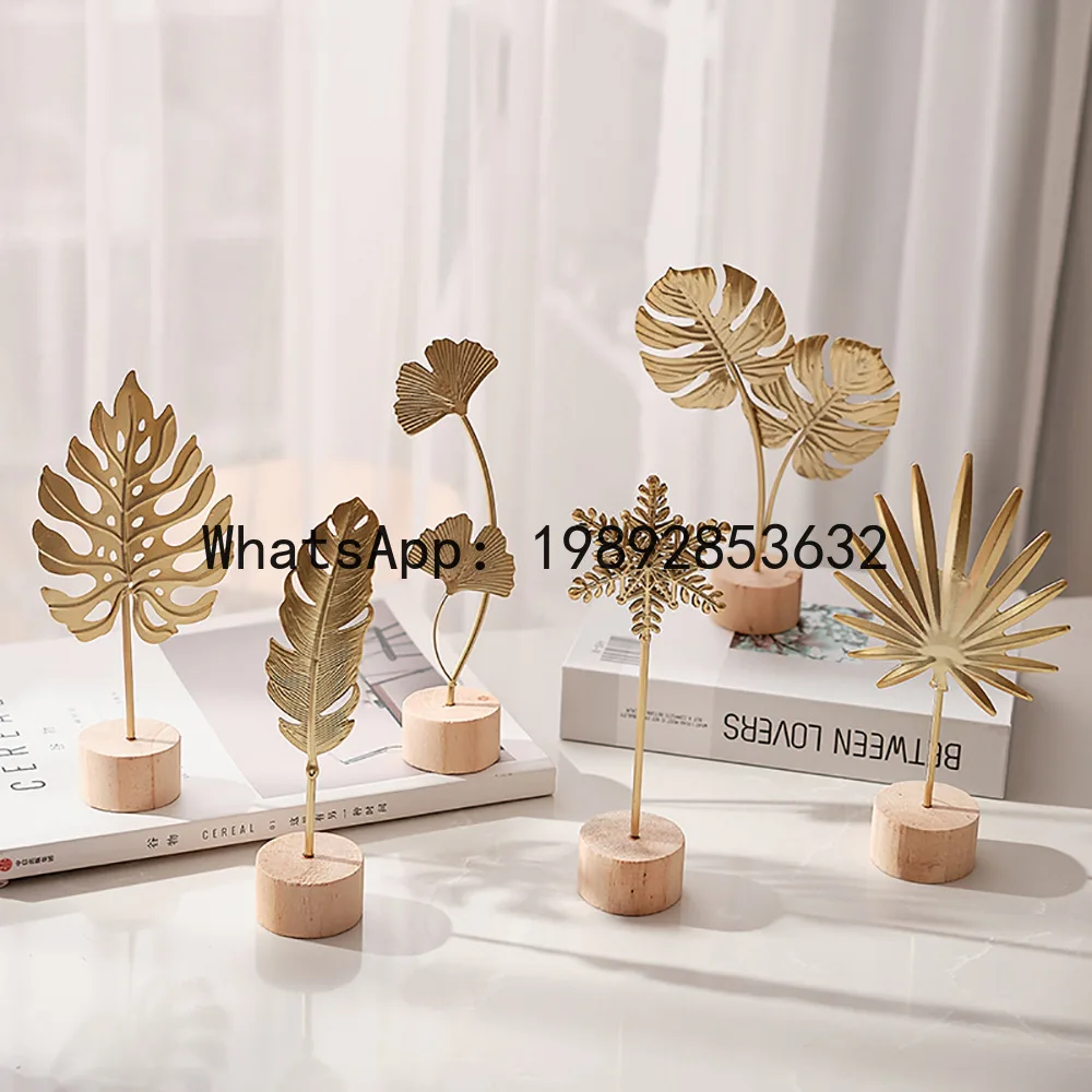 

Luxury metal crafts creative home entrance decorations iron art ginkgo leaf ornament