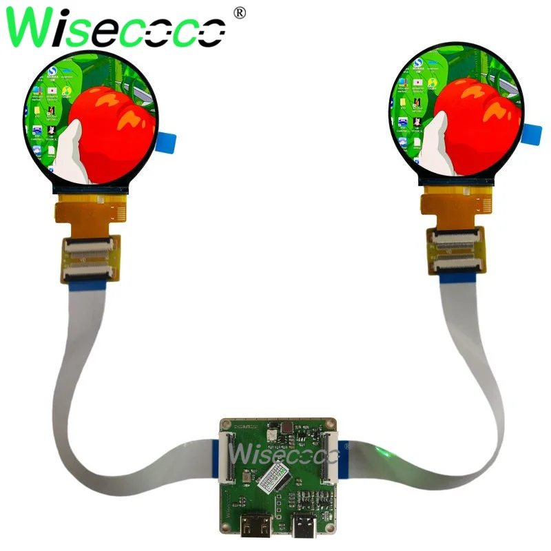 Dual LCD Display 2.1 Inch Round Display 480x480 IPS 3RGB+18RGB Circle Panel 60Hz Driver Board