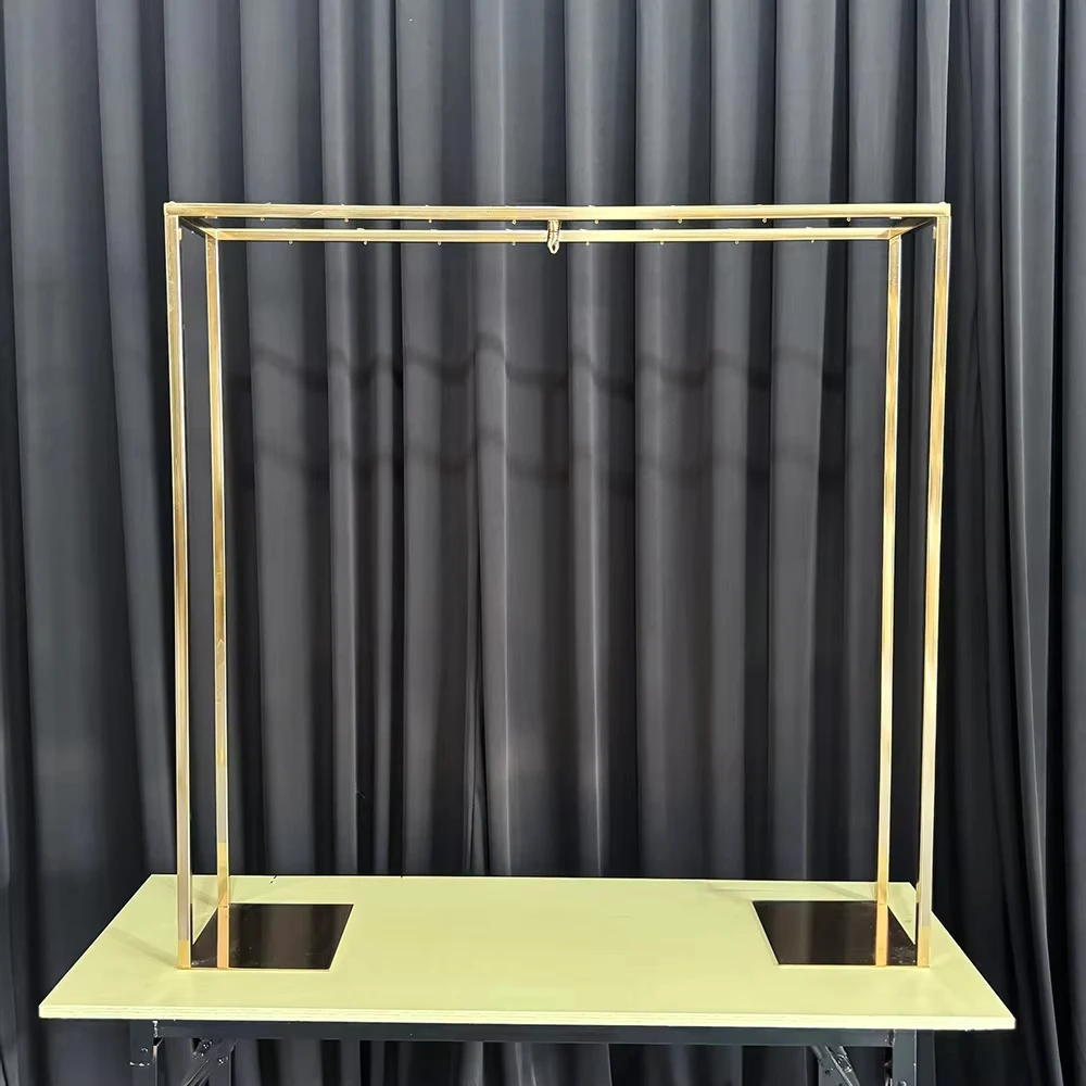 5 Stück Goldene Geometrische Blumenständer für Hochzeitstischdekorationen, Luxuriöse Geburtstagsparty-Deko, Eisenvase für Eventdekorationen – Detail 7