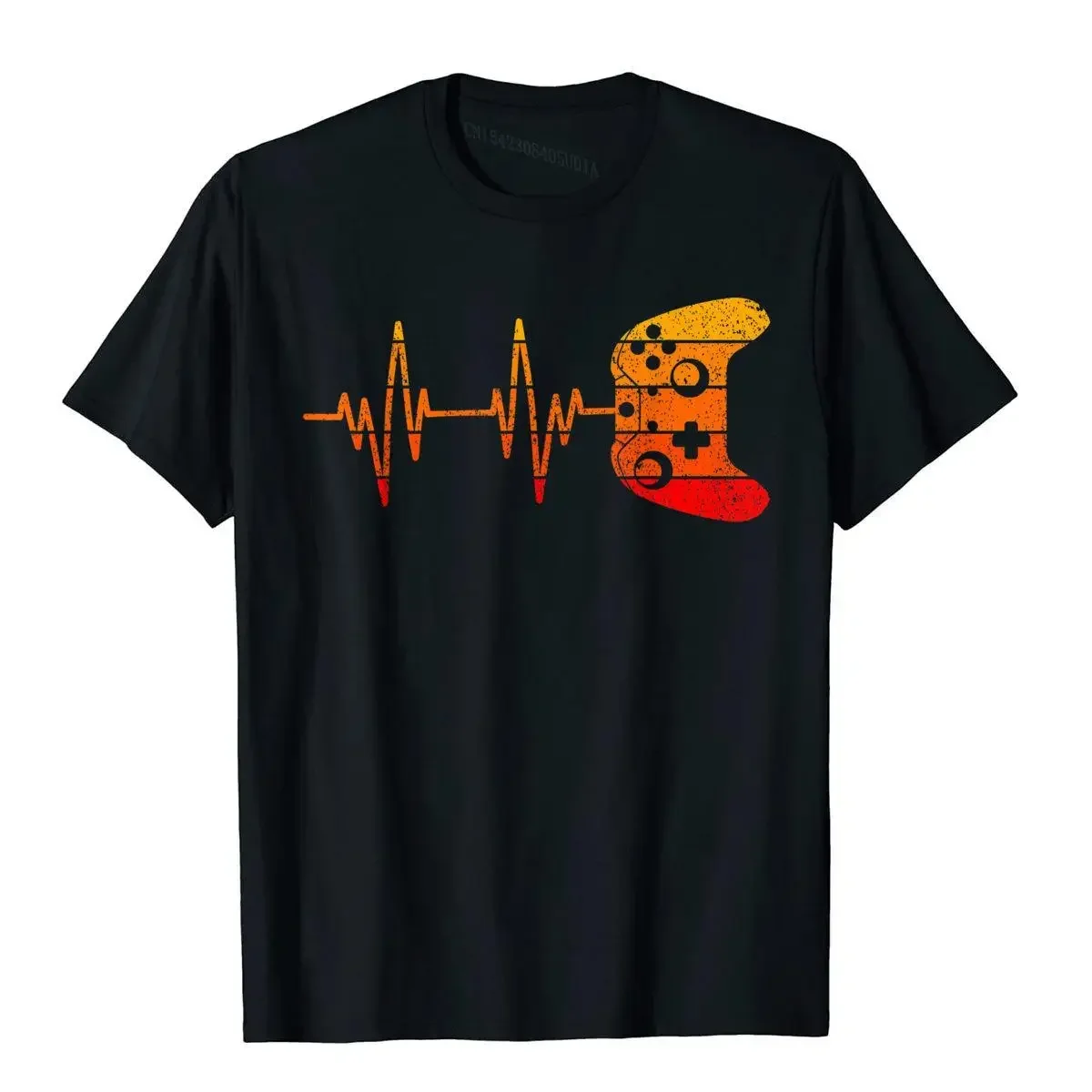 Vintage Gamer Heartbeat Shirt Fun video Game Printed T-shirt Comfortable pop top Loose stylish clothing for both sexes