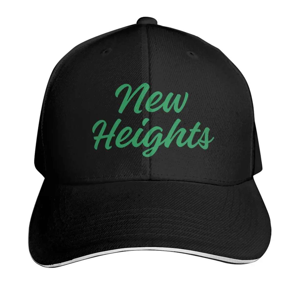 New Heights Baseball Cap Cotton Twill Breathable Contrast Two Tone Brim Snapback Flat Bill