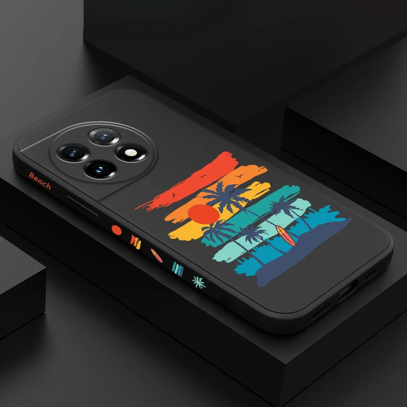 

Retro Beach Notes Phone Case For Oneplus 13 13R 12 12R 11 11R 10 10R 10T 9R 9RT 9 8T 8 7 7T Pro 5G Liquid Silicone Cover