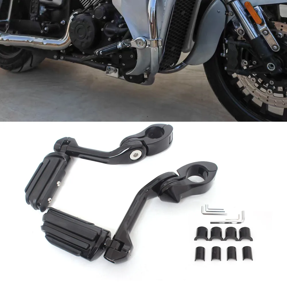 

Universal Motorcycles Pedal Metal Rubber FootPegs Mount Clamp Footrest Accessories Fits For 1-1/4 " 32mm Highway Engine Guards