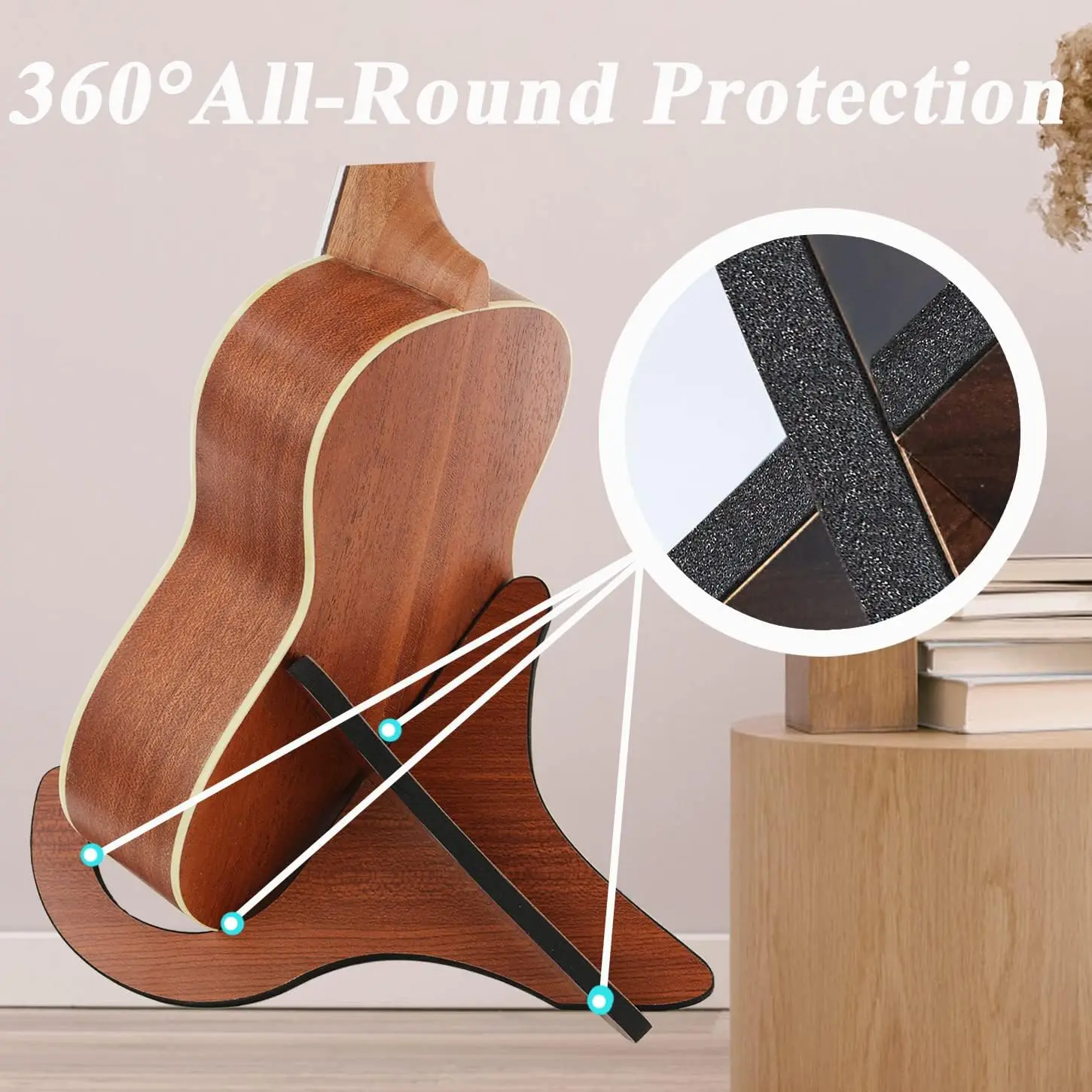 Ukulele Stand Wood Holder Instrument Stand Folding Portable Stand for Mandolins and Violins