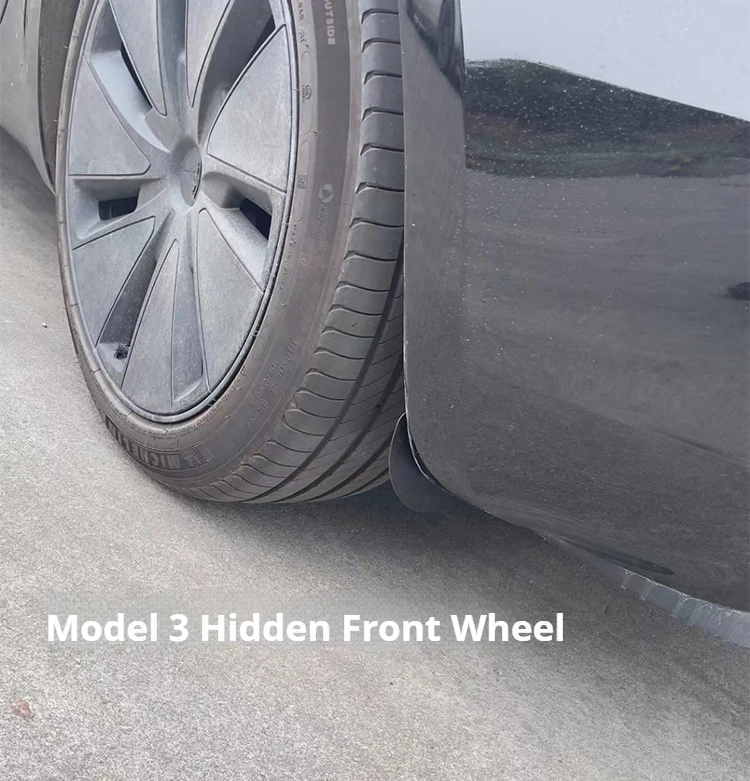 Für Tesla Model 3 Model Y Model YL Hochwertige Versteckte Kotflügelverbreiterungen Ohne Bohren TPE Schmutzfänger Vorder- und Hinterräder – Detail 4