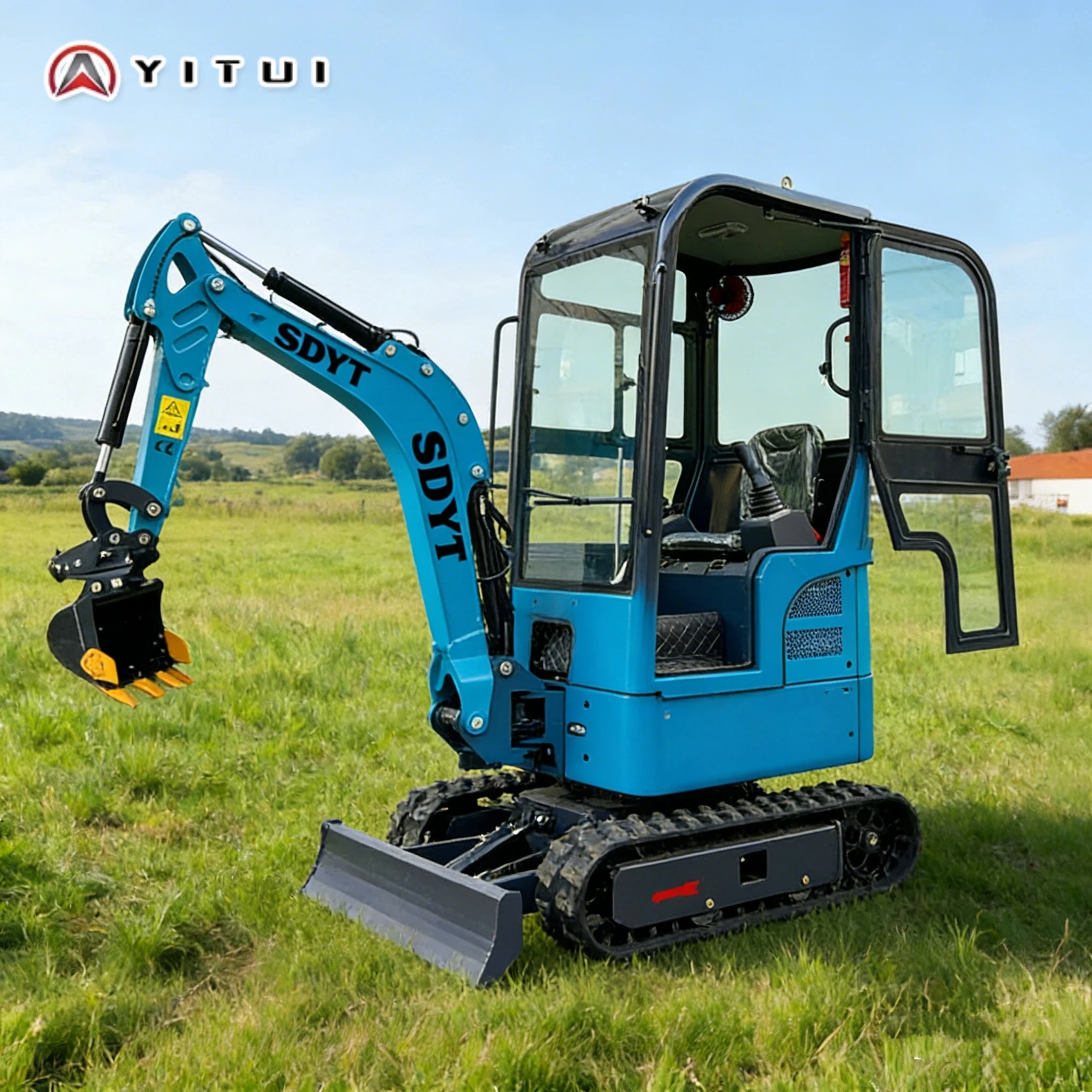 

Мини-экскаватор 1,2 тонны с большим выносом стрелы, поворотом вбок, двигателем Kubota, многофункциональный, на заказ, CE EPA