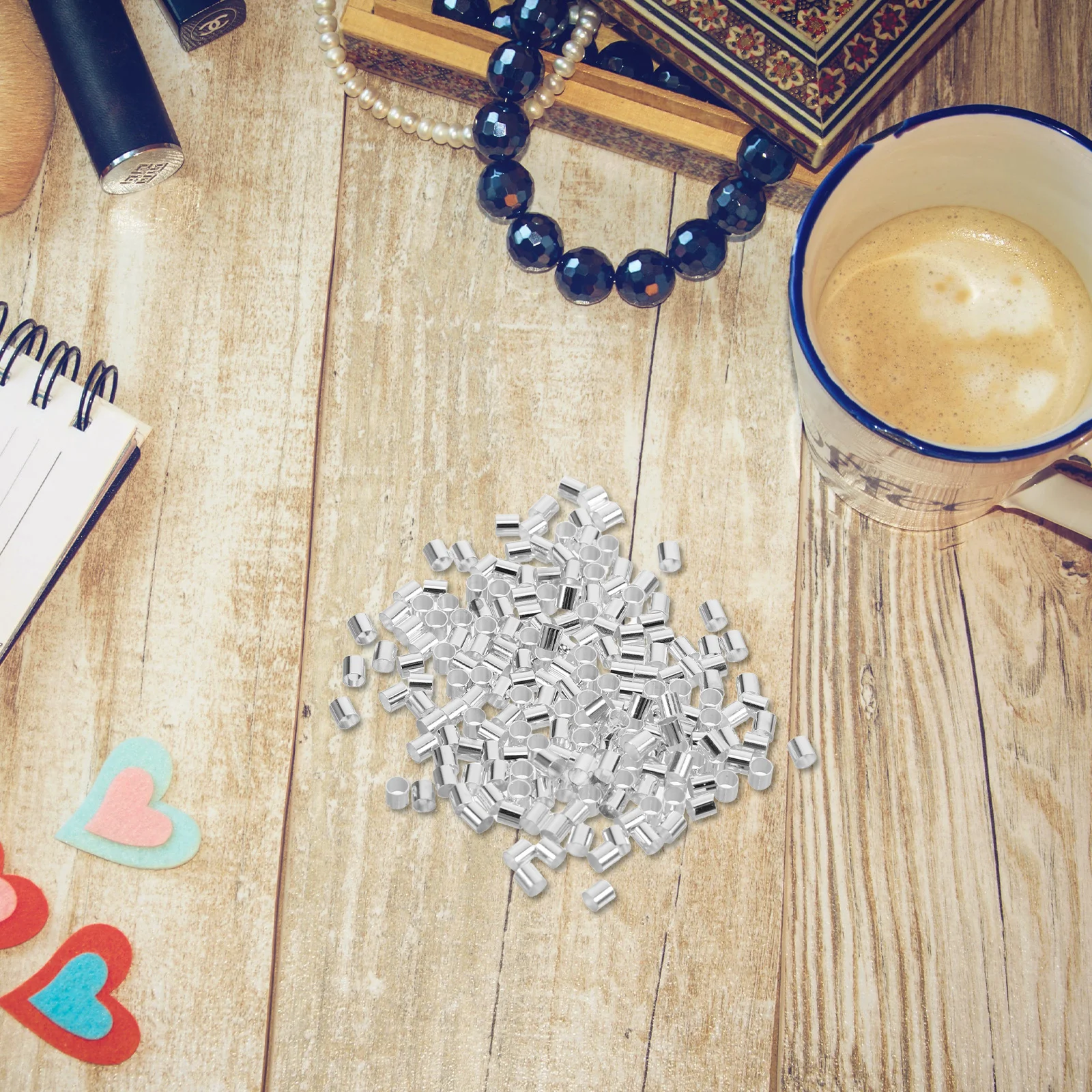 

500Pcs Copper Crimp Beads for Jewelry Making Secure Cord End Tube Bracelet End Caps Crimp Accessories Metal Bead Spacers