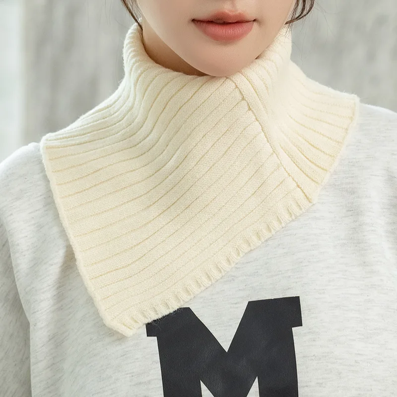 Autumn Winter New Knitted Neck Set Korean Versatile Solid Warm Neck Protection Elastic Knitted False Sweater Neck High Collar