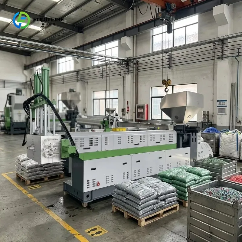 Single Screw Pelletizing Line PP LDPE Agrí Film Hard Plastic Lump Recycling Extruder Machine Vending Sale Support Custom