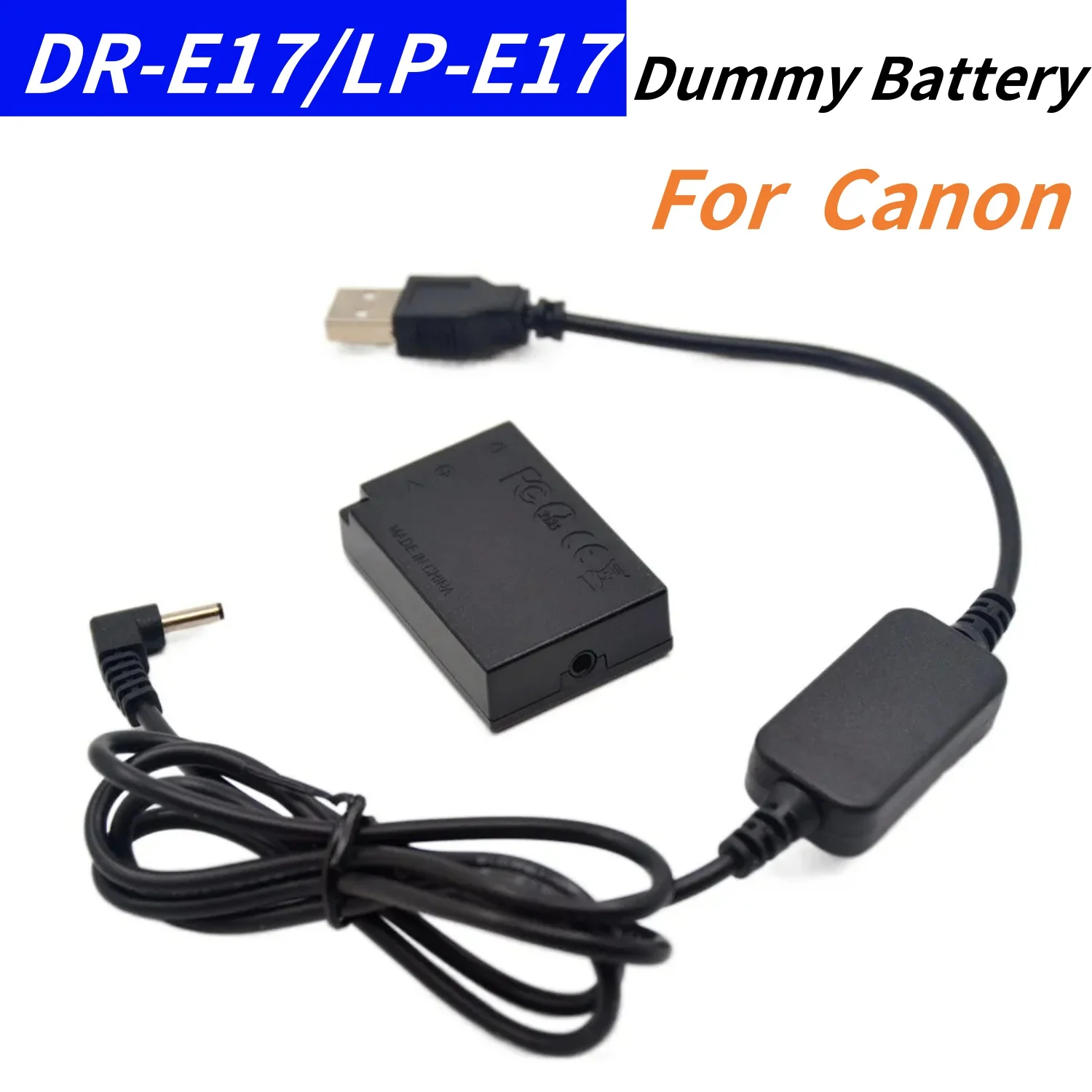 

LP-E17 Dummy Battery DR-E17 DC Coupler +USB DC Charging Cable for Canon EOS M3 M5 M6 EOS-M3 EOS-M5 EOS-M6 Cameras