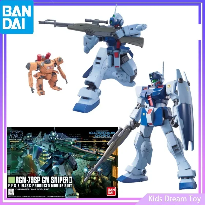 

Bandai в наличии, оригинальные аниме-фигурки HGUC GUNDAM 00 RGM-79SP GM SNIPER II, фигурки, игрушки, Коллекционная модель, подарки для детей