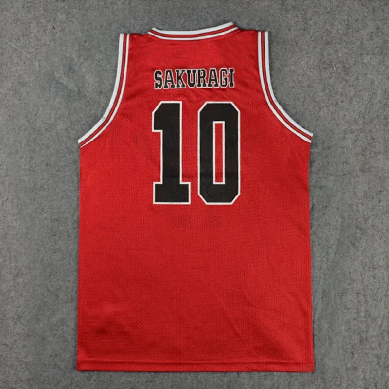 Slam Dunk Shohoku High School No.10 Hanamichi Sakuragi Cosplay Top Vest SD Basketball Jersey