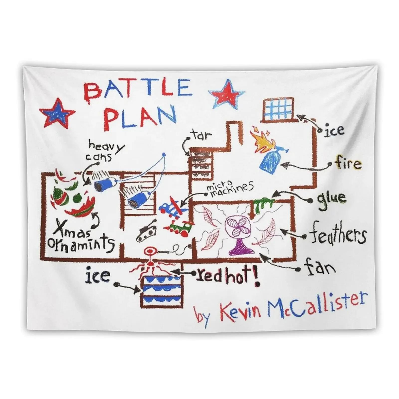 Kevin Home Battle Plan Tapestry Wall Mural Decorative Paintings Bedrooms Decor Tapestry