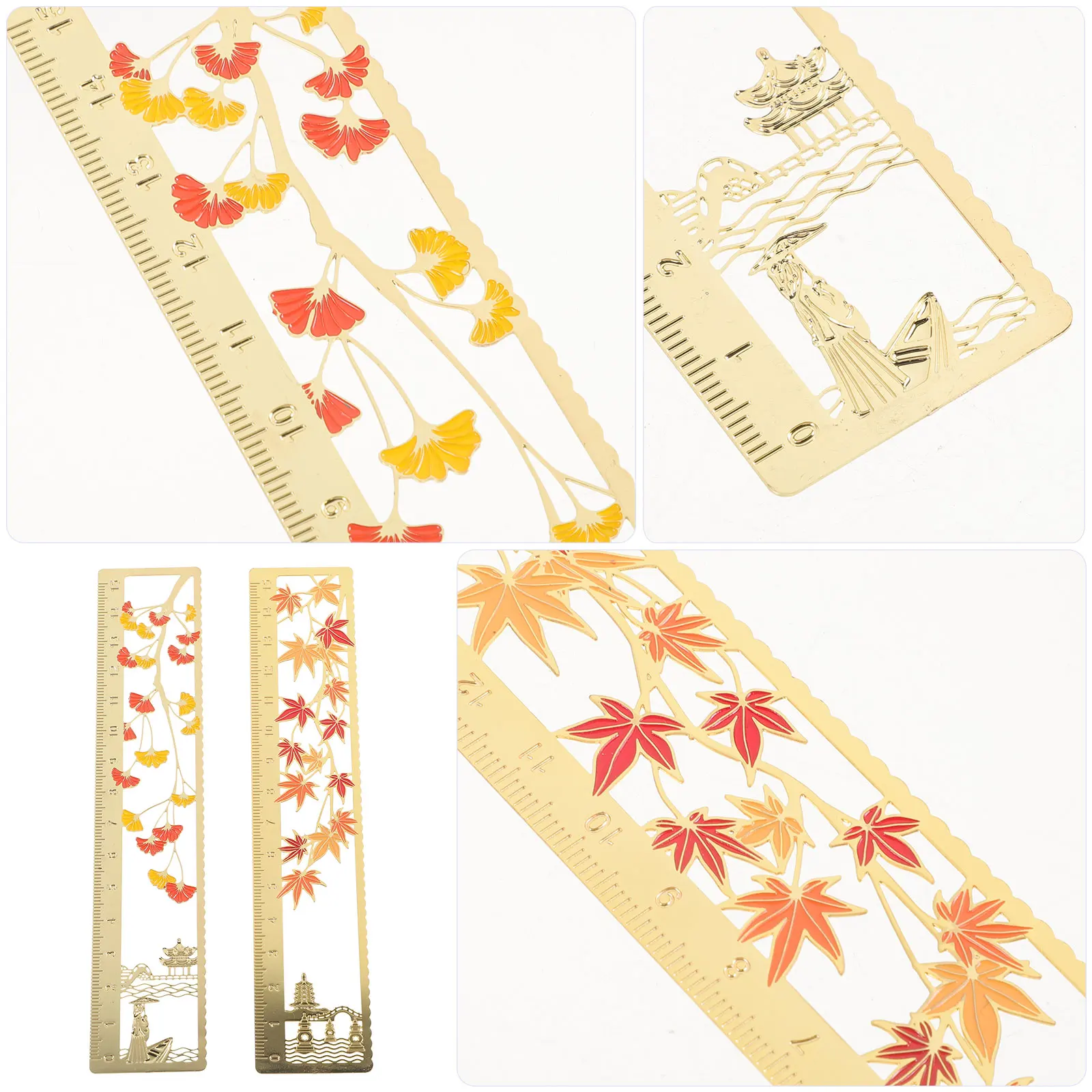 2 шт. закладка в китайском стиле, декоративная линейка, закладки, металлический маркер, винтажный