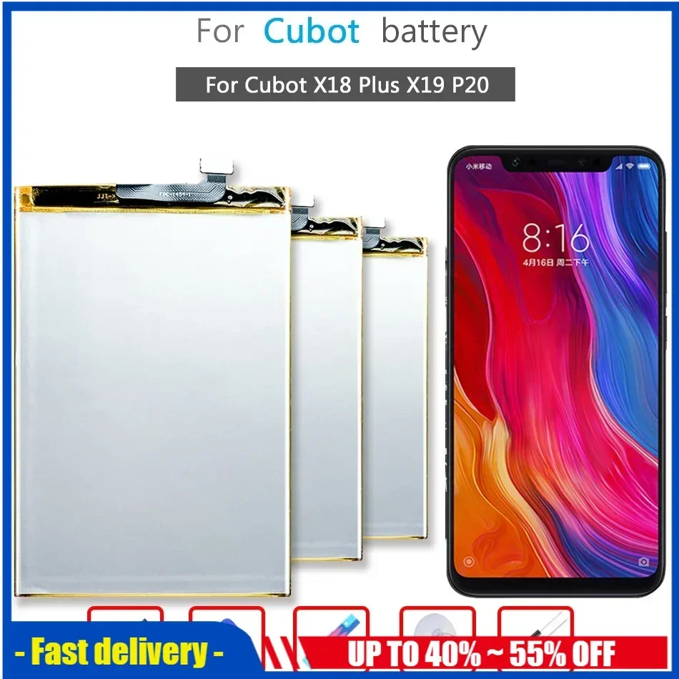 4000mAh Rechargeable Mobile Phone Battery For Cubot X18 Plus X19 P20 Smartphon Batteries