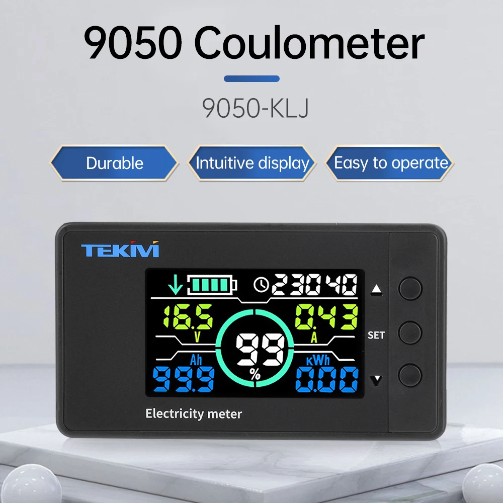 DC 7.5-100V Battery Monitor Hall Coulomb Tester Digital Voltmeter Ammeter Capacity Power Electricity AH Voltage Meter