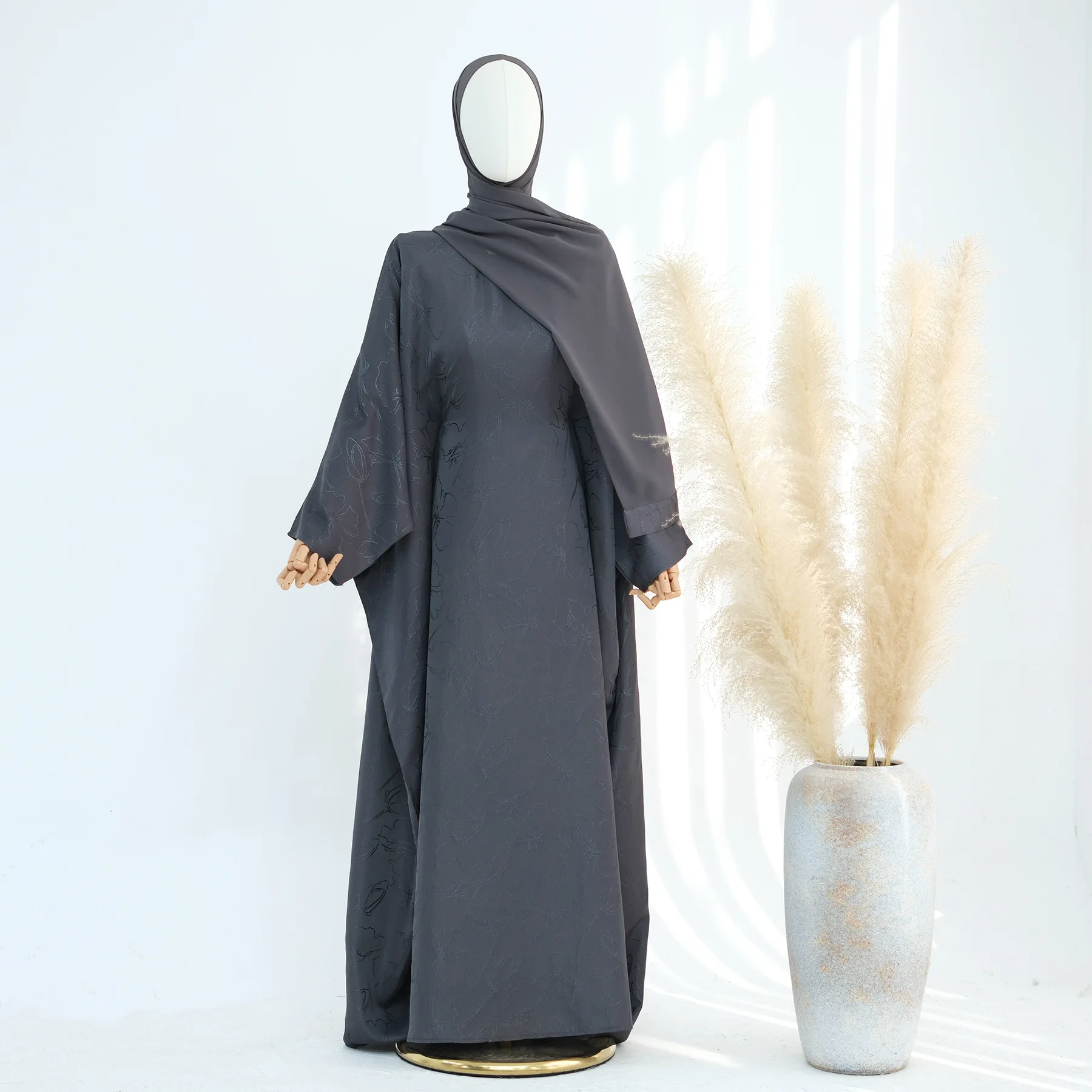 مجموعات الزي الإسلامي الفاخرة 2 قطعة للنساء رمضان دبي الحجاب عباية فستان حفلة إسلامية قفطان رداء أنيق تركيا ثوب 2025 25