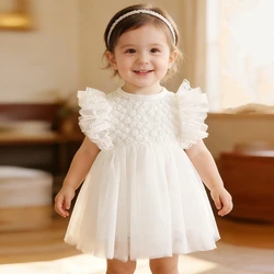 Ruffles Lace Newborn Baby Girl Wedding Pageant Dress Christening Gowns Princess Party Dresses Girls Clothes