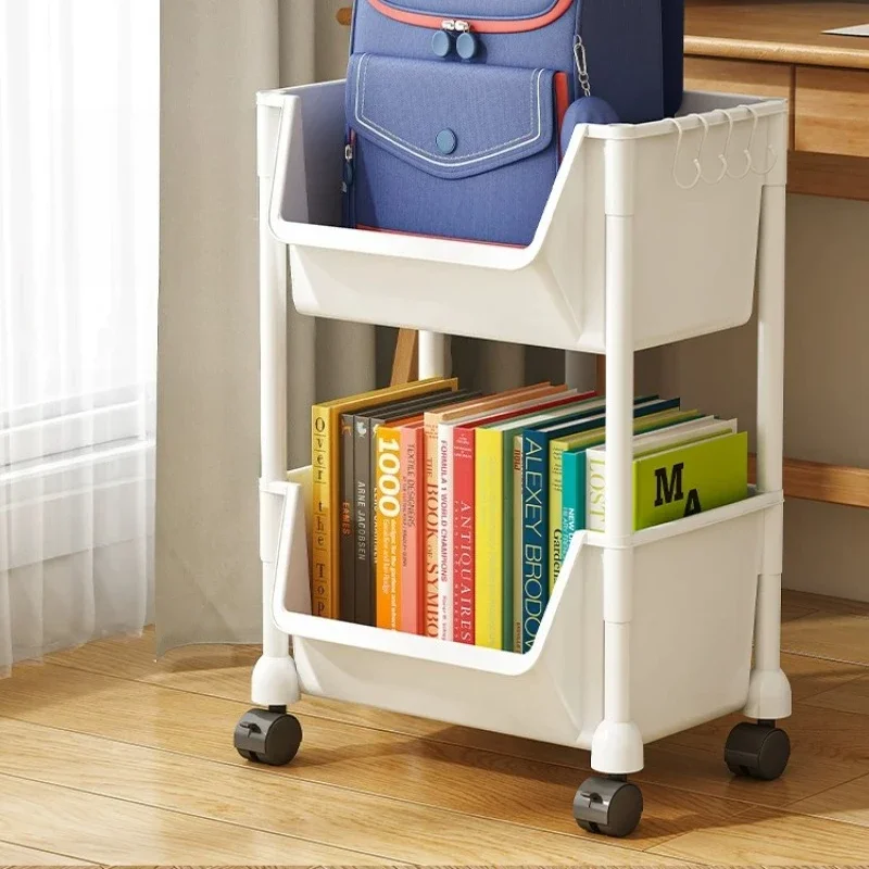 # Bookcase Cutecore Storage Rack Trolley Cart Household Items Display Shelf Room Decoration Librero Organizador Room Organizer
