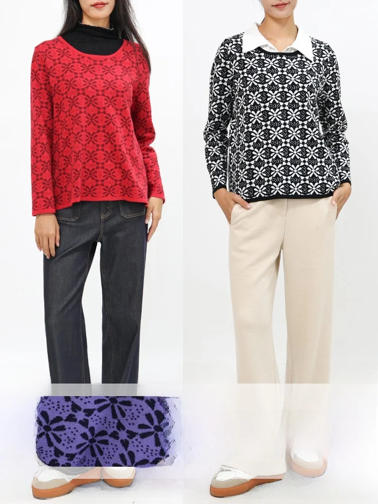 

Свободный комфортный вязаный свитер с длинными рукавами и круглым вырезом, из хлопка, с вышивкой, весенний, женский, модный, RIXINJIA DF26