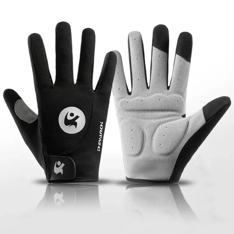 Male and Female Cycling Gloves D267 Outdoor Cycling Sports Anti Slip Shock-absorbing Long Finger Touch Screen Gloves