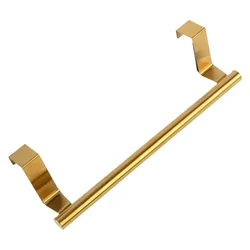 Golden Over Door Towel Holder Rack Bathroom Rail Cupboard Hanger Kitchen Hook Bathroom Hardware Towel Bars Home Improvement