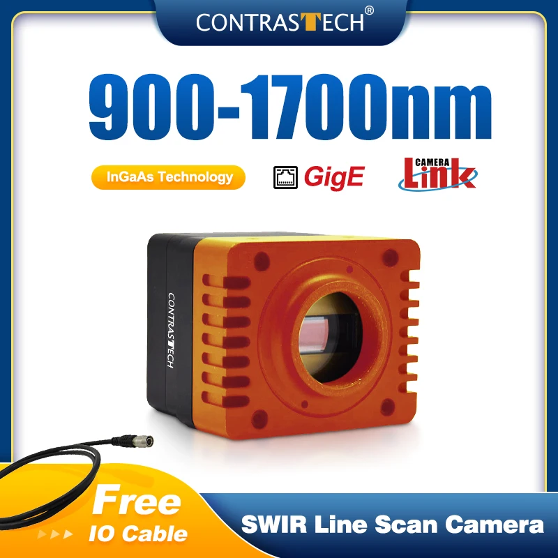 HD 512P 1024P 20kHz Short Wave Infrared GigE/CameraLink Line Scan InGaAs SWIR Camera for Cracks Detection Contrastech