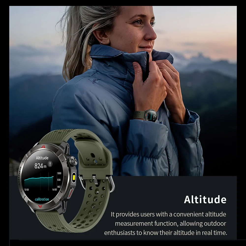 NORTH EDGE GPS+GLONASS Smart Watch 1.43\'\' AOD Amoled Display Altitude Barometer Compass Fashlight Long Standby Sports Smartwatch