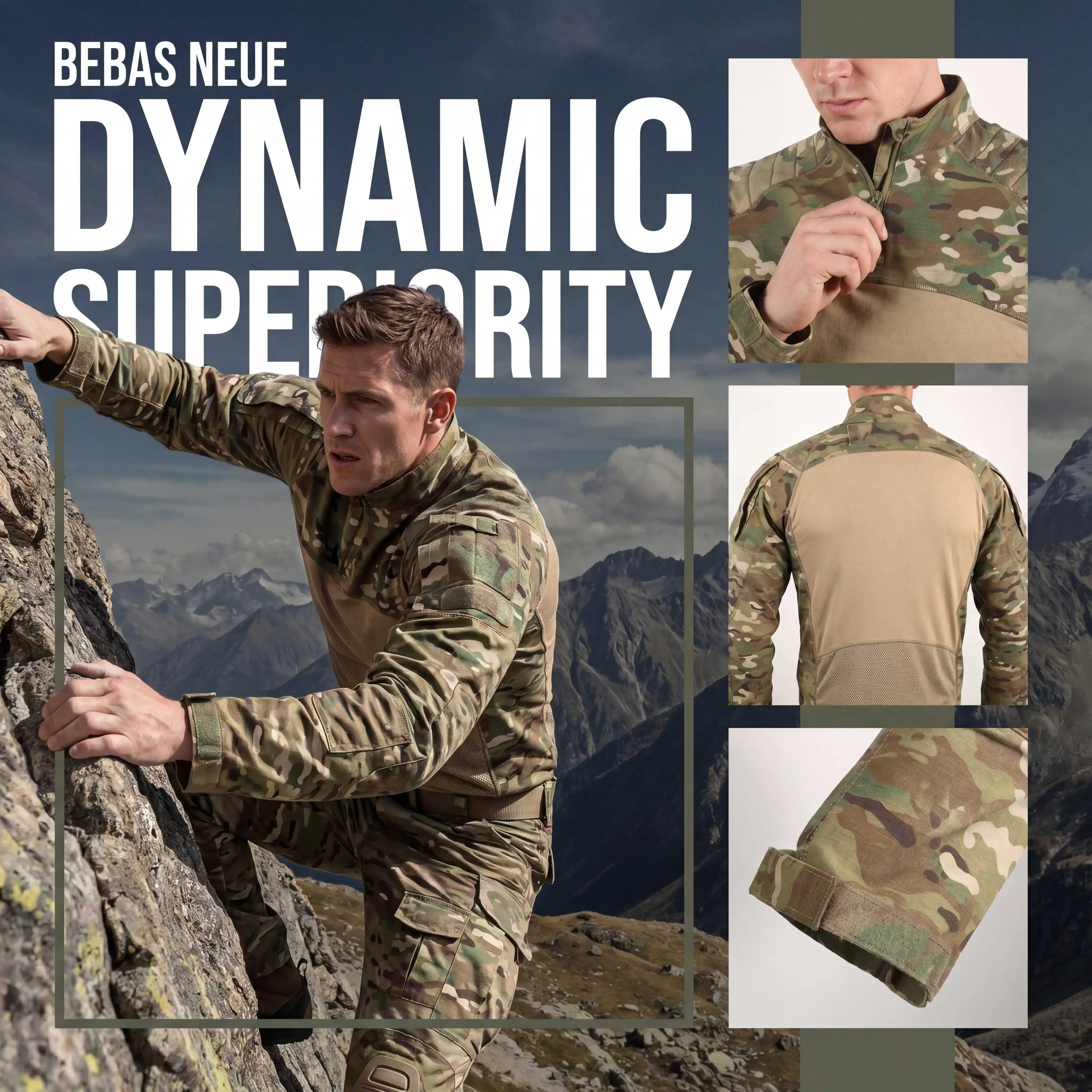 Long-Sleeved Tactical Clothing for Outdoor Sports, Physical Training, Breathable, Wear-Resistant, Camouflage, Military Training