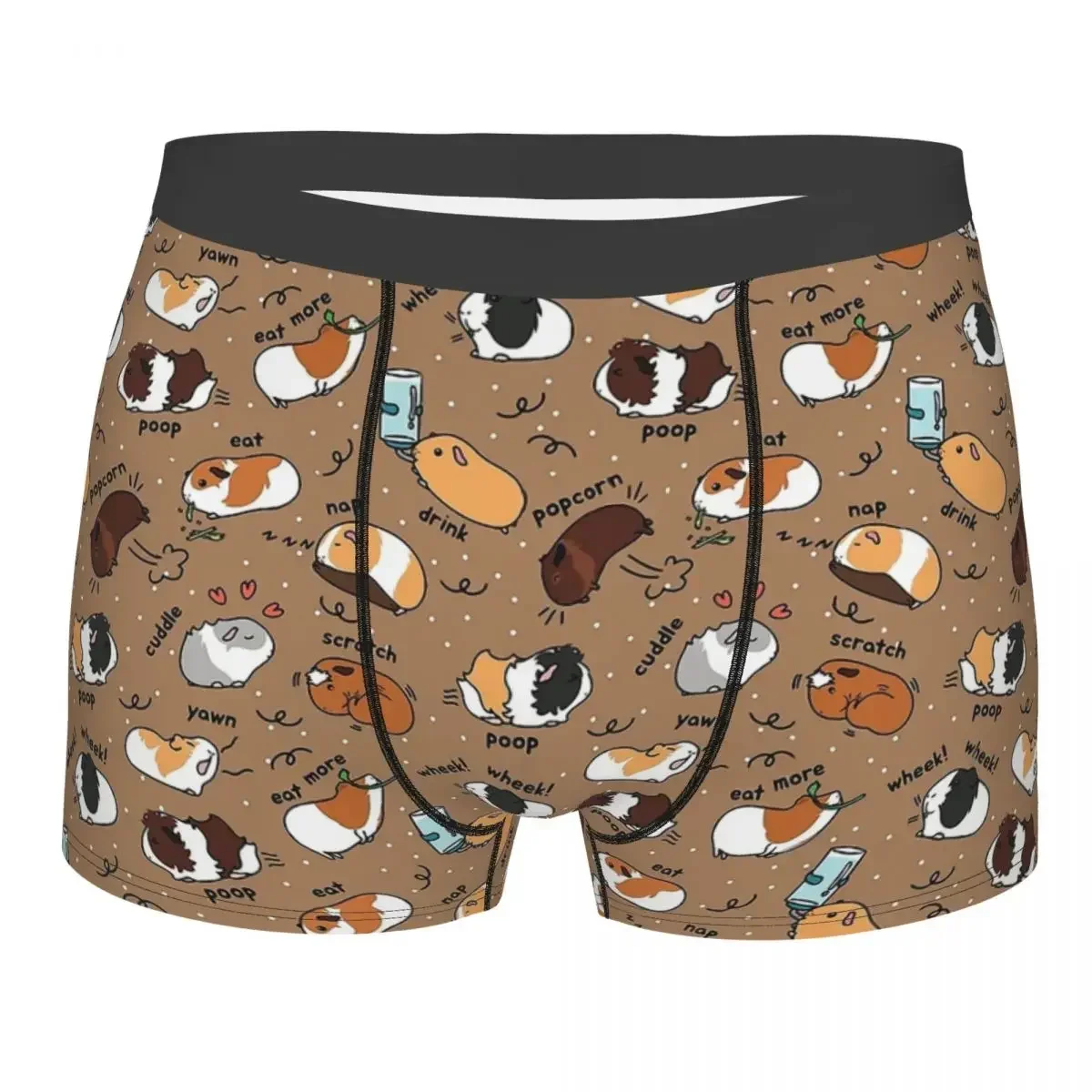 Flowers Guinea Pig Cavia Porcellus Animal Men's Boxer Briefs special Highly Breathable  Top Quality Shorts Birthday Gifts