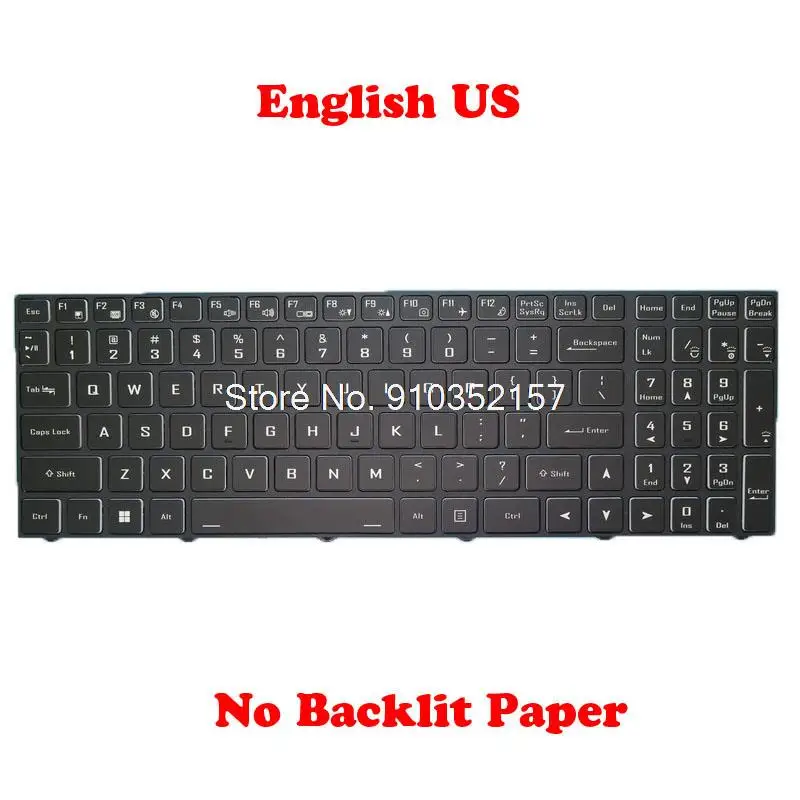 No Backlit Paper Keyboard For CLEVO PC70 (PC70DN2 PC70DR PC70DP PC70DS)(-D) PC70DC PC70DD2 PC70DF1 PC70DN2 English GR LA UK RU