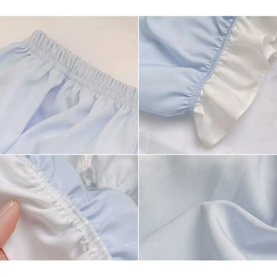 Legging Lolita Chic Manis Celana Dalam Melar Ruffle Renda Gotik Wanita Celana Pendek Lucu Legging JK Kawaii Feminin