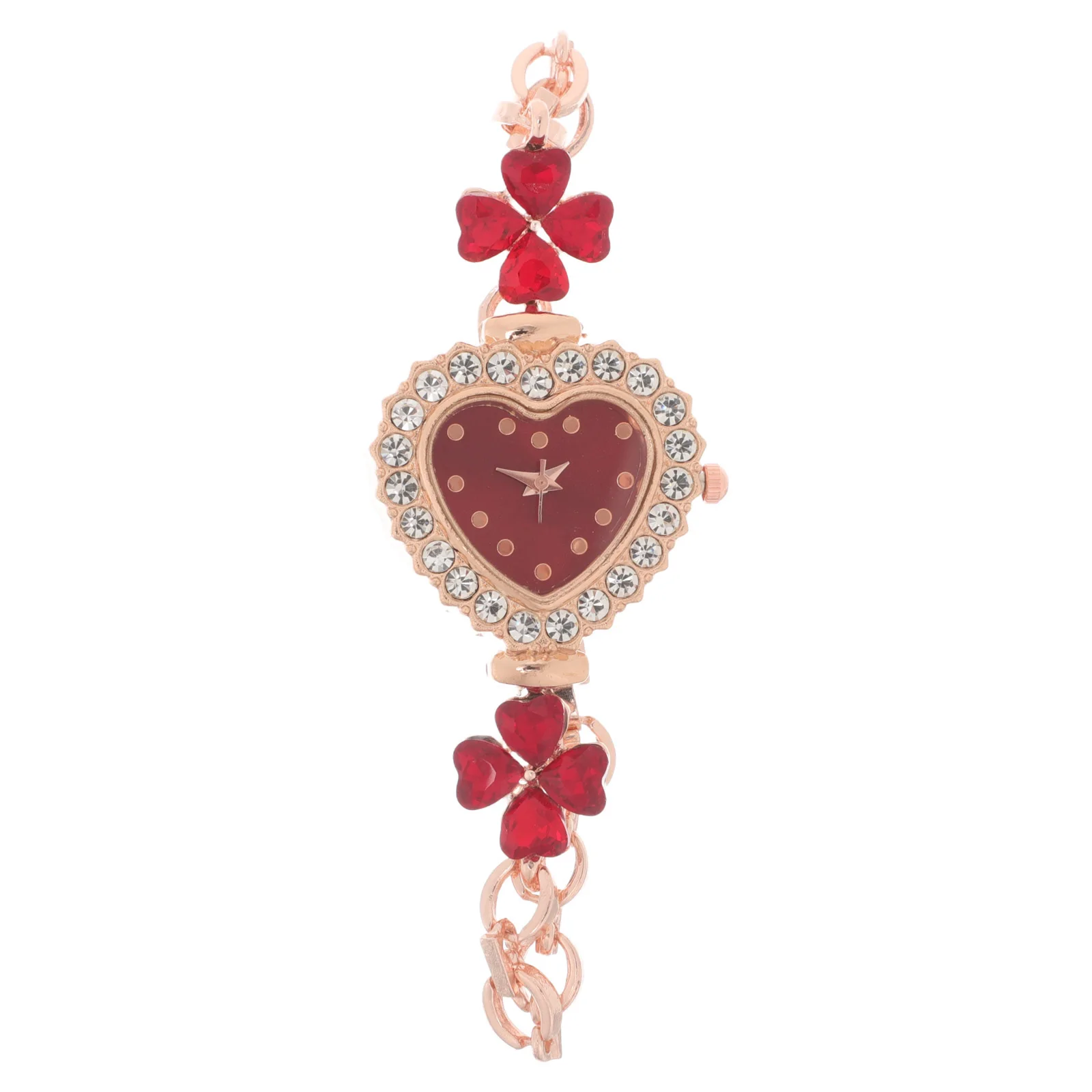 

Heart Shaped Quartz Watches Women Valentine Day Bracelet Bling Alloy Rhinestone Fashion Casual Small Lightweight Ladies Wrist