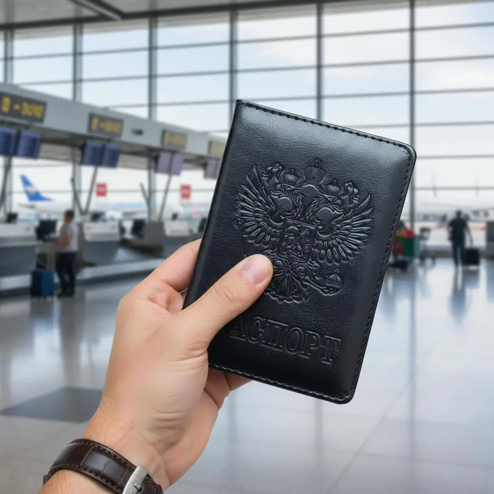 

High Quality Passport Cover for Men Women Travel Passport Case Russia Travel Document Cover SIM Passport Holder Protector